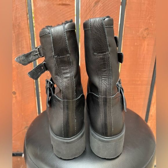 Ross & SNOW Lucky Leather Moto Boot Shearling size 9 - Picture 3 of 7
